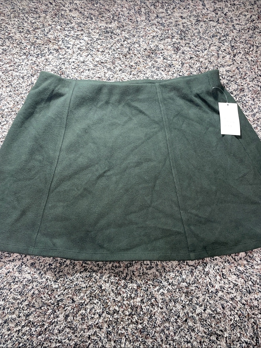 a new day Forest Green A-Line Mini Skirt Brushed Elastic Waist XL NWT